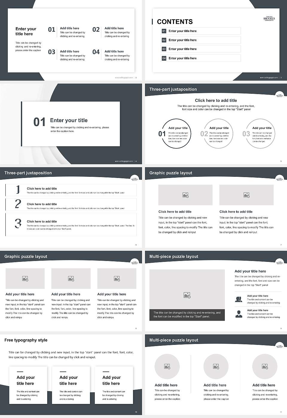 Oxford Brookes University Academic Presentation/Research Findings Report PPT Template16:9 ratio PPT effect preview image2
