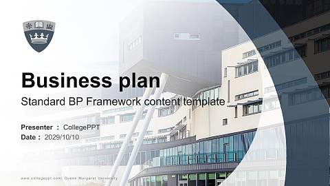Queen Margaret University Competition/Entrepreneurship Contest PPT Template