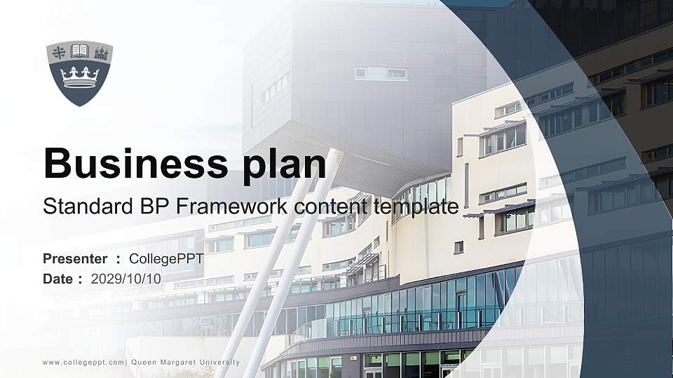 Queen Margaret University Competition/Entrepreneurship Contest PPT Template16:9 ratio PPT effect preview image