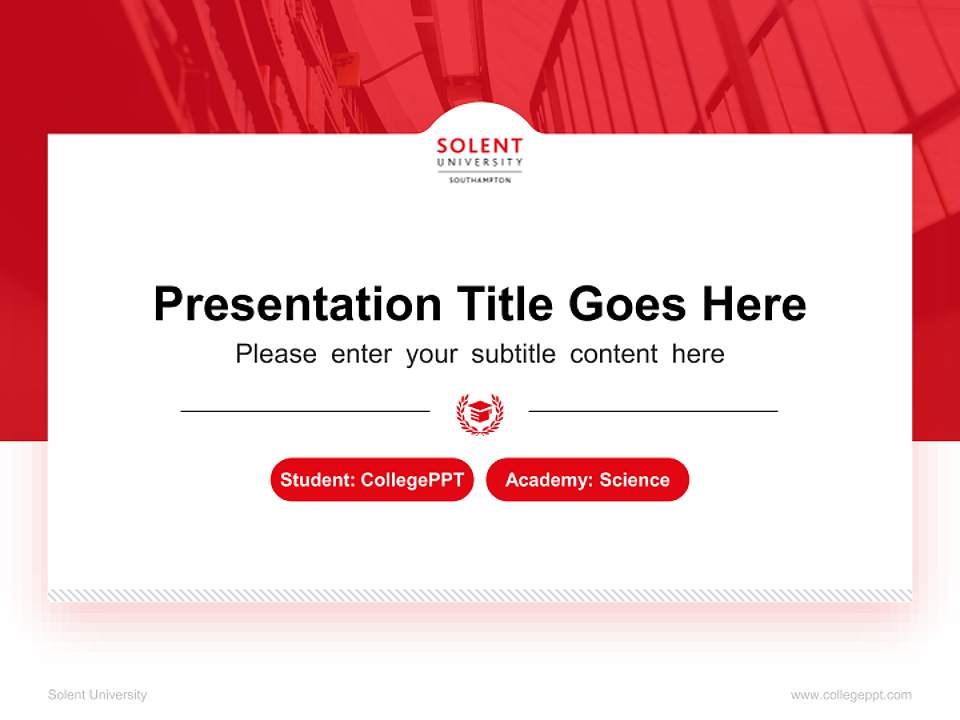 Solent University National Scholarship Defense PPT Template4:3 ratio PPT effect preview image4