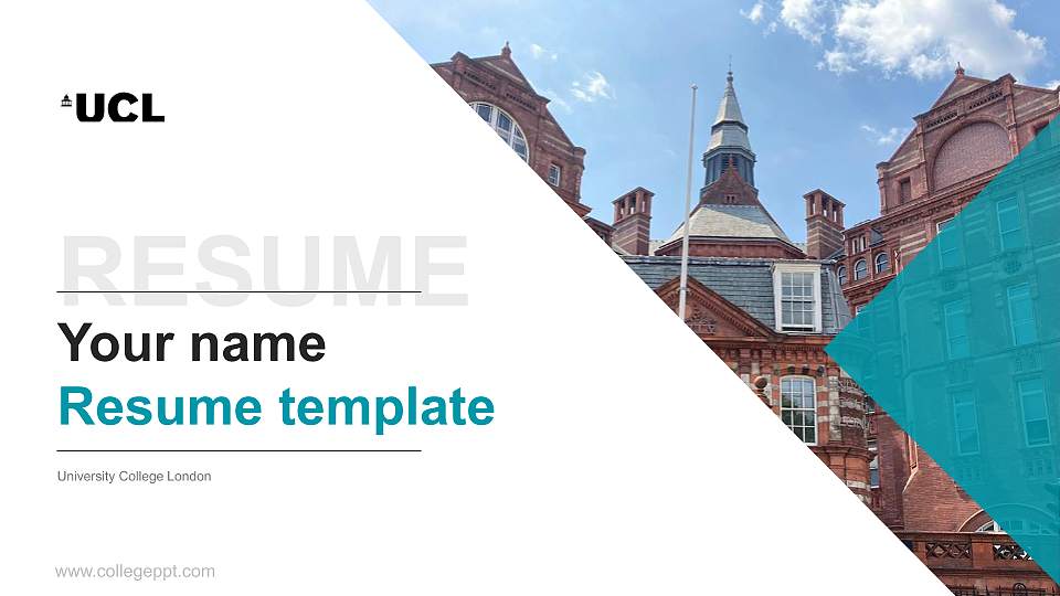 University College London Resume PPT Template16:9 ratio PPT effect preview image