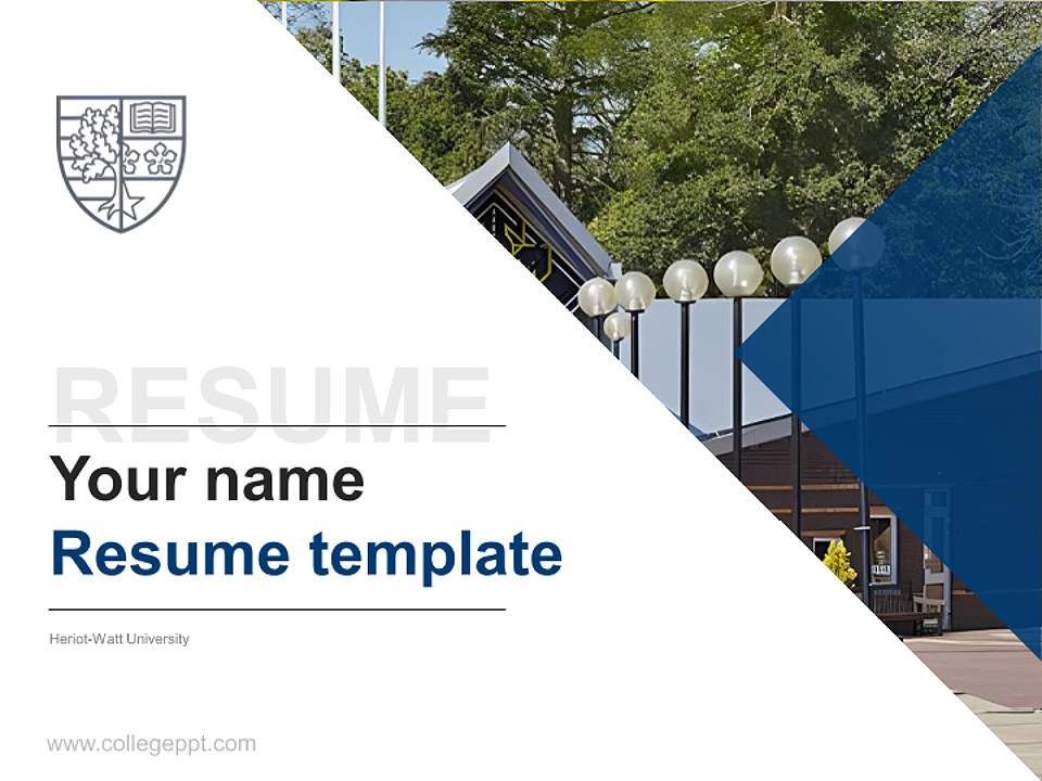 Heriot-Watt University Resume PPT Template4:3 ratio PPT effect preview image5