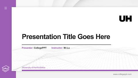 University of Hertfordshire Thesis Proposal/Graduation Defense PPT Template