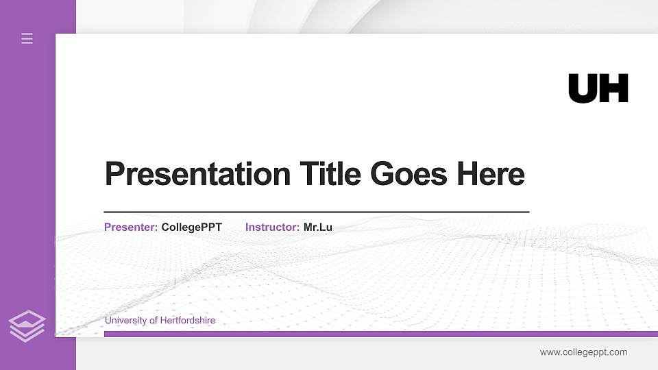University of Hertfordshire Thesis Proposal/Graduation Defense PPT Template16:9 ratio PPT effect preview image