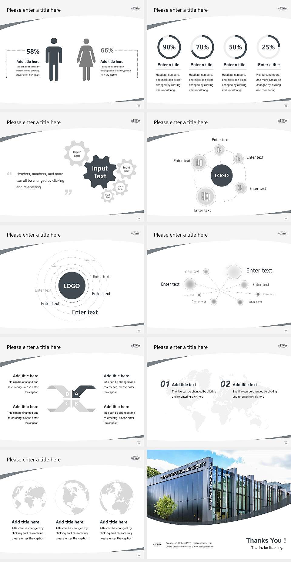 Oxford Brookes University Course/Courseware Creation PPT Template4:3 ratio PPT effect preview image4