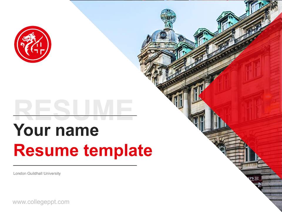 London Guildhall University Resume PPT Template4:3 ratio PPT effect preview image5