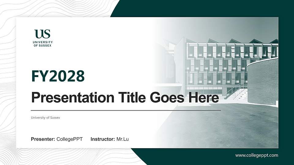 University of Sussex Academic Presentation/Research Findings Report PPT Template16:9 ratio PPT effect preview image