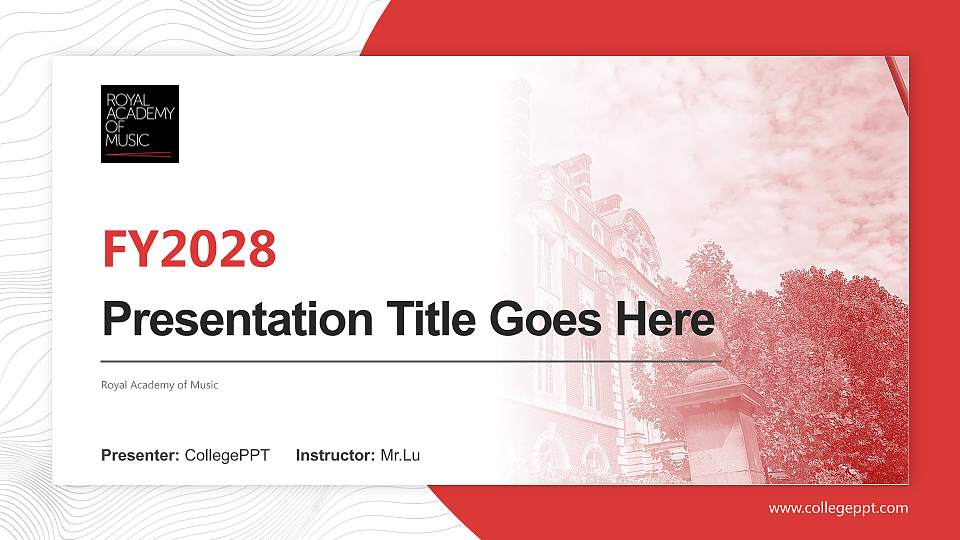 Royal Academy of Music Academic Presentation/Research Findings Report PPT Template16:9 ratio PPT effect preview image