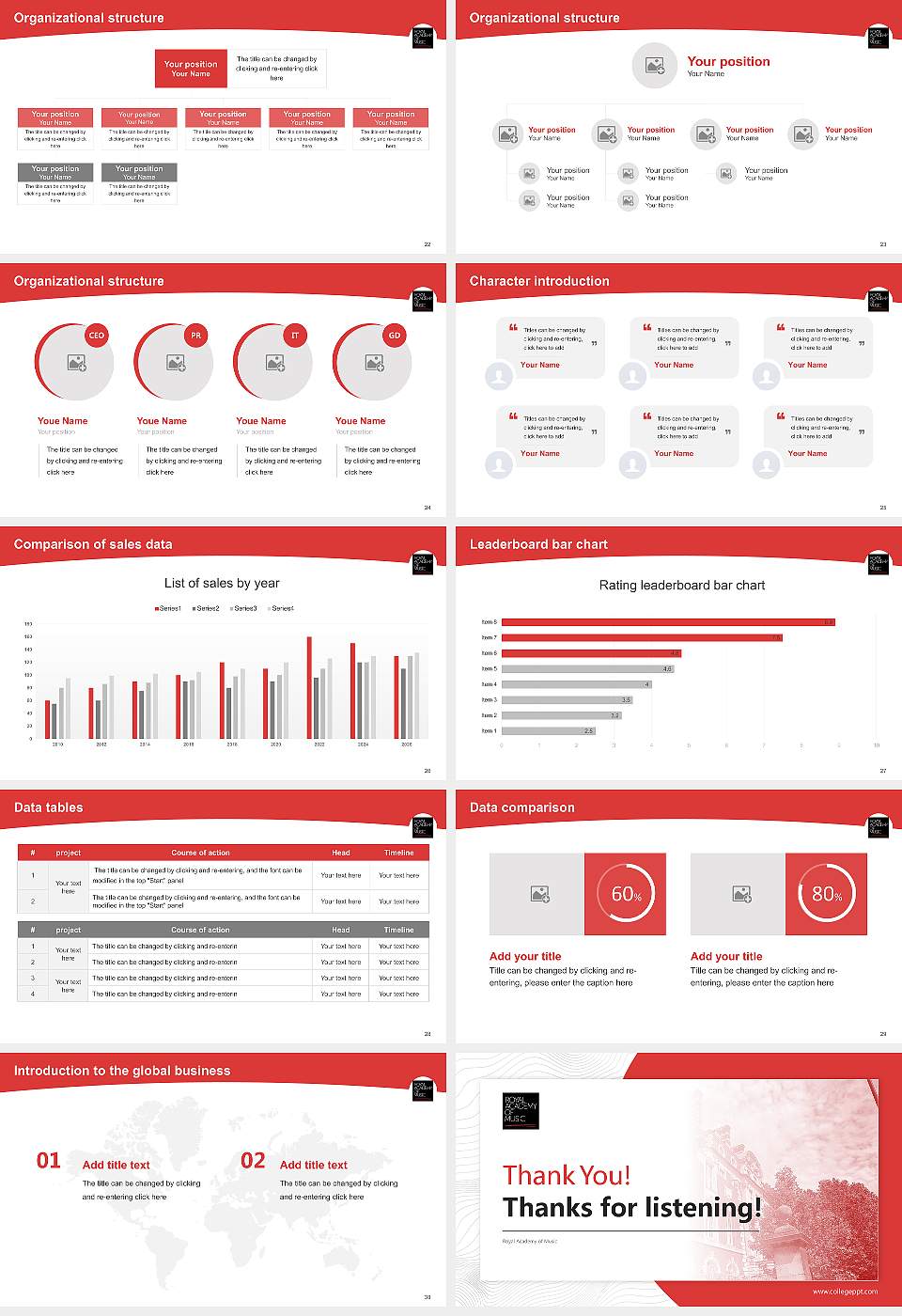 Royal Academy of Music Academic Presentation/Research Findings Report PPT Template16:9 ratio PPT effect preview image4