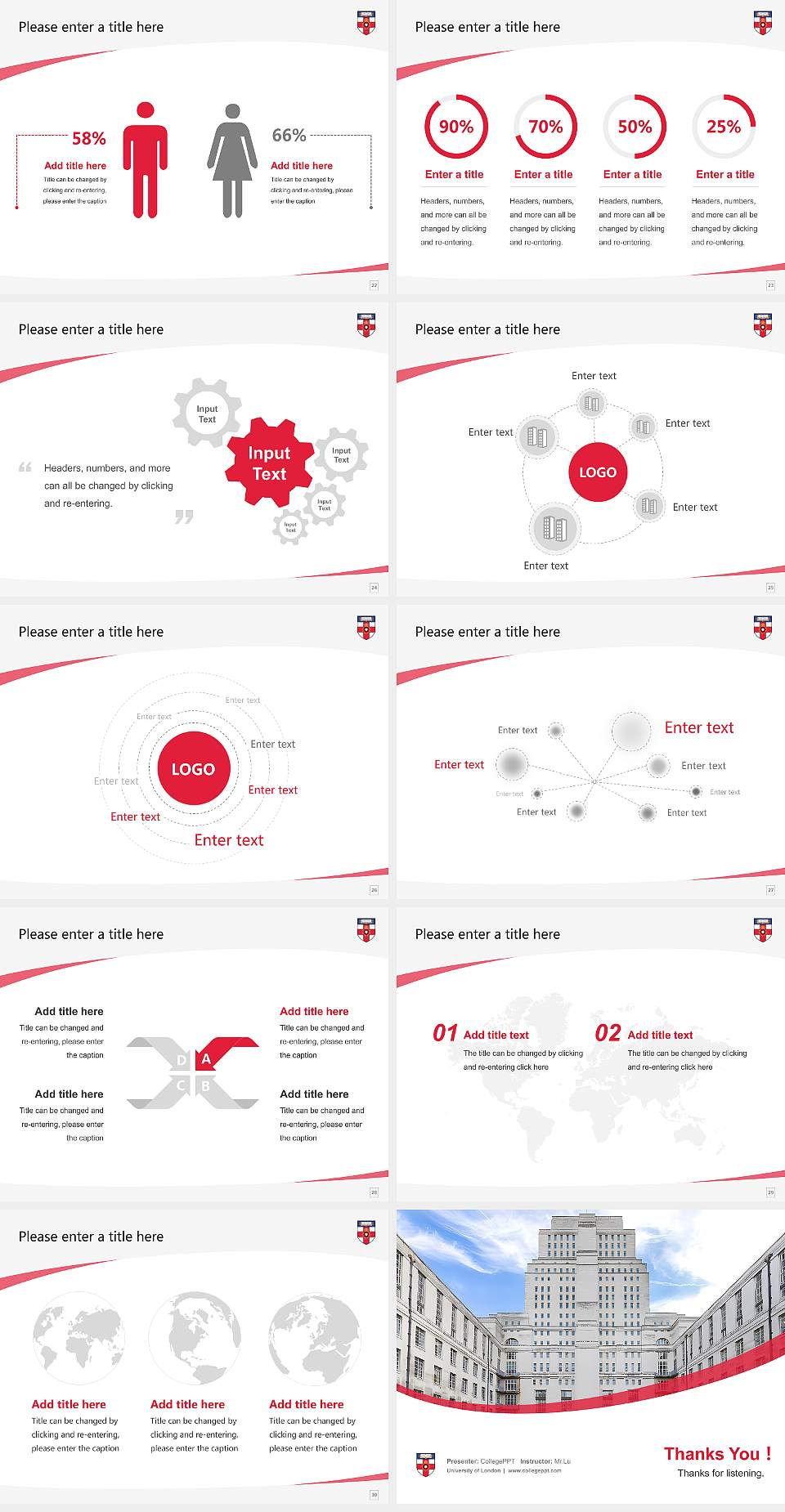 University of London Course/Courseware Creation PPT Template4:3 ratio PPT effect preview image4