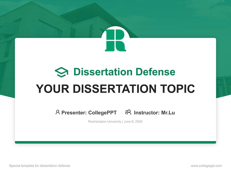 Roehampton University Graduation Thesis Defense PPT Template4:3 ratio PPT effect preview image7