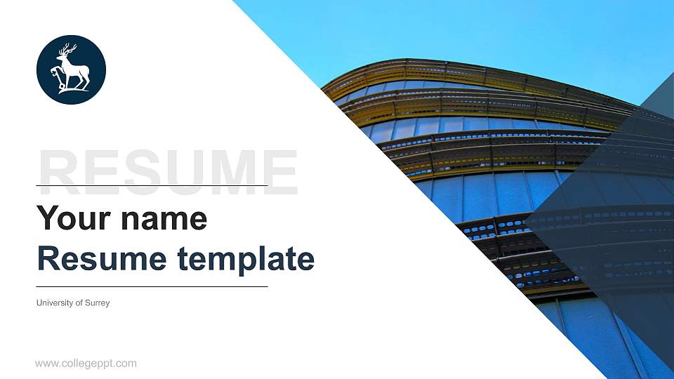 University of Surrey Resume PPT Template16:9 ratio PPT effect preview image