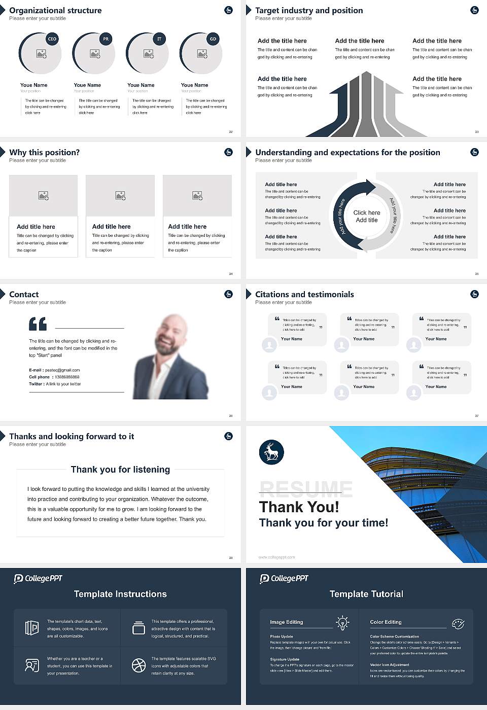 University of Surrey Resume PPT Template16:9 ratio PPT effect preview image4
