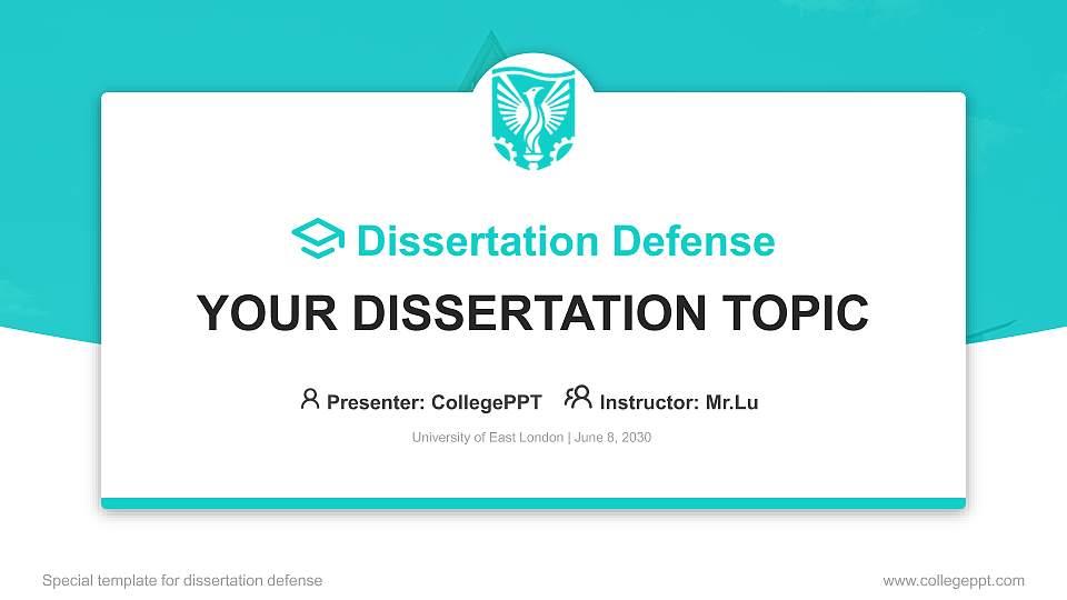 University of East London Graduation Thesis Defense PPT Template16:9 ratio PPT effect preview image