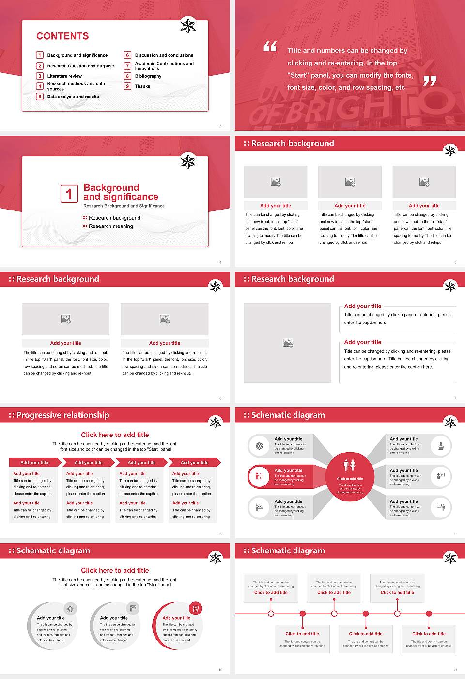 University of Brighton Graduation Thesis Defense PPT Template16:9 ratio PPT effect preview image2