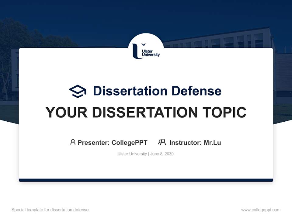 Ulster University Graduation Thesis Defense PPT Template4:3 ratio PPT effect preview image7