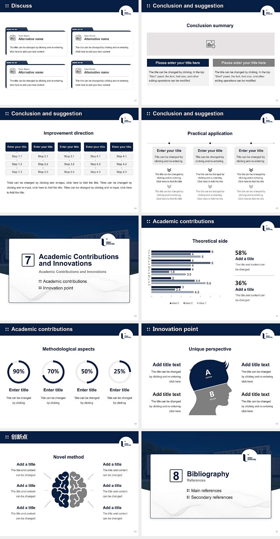 Ulster University Graduation Thesis Defense PPT Template4:3 ratio PPT effect preview image6