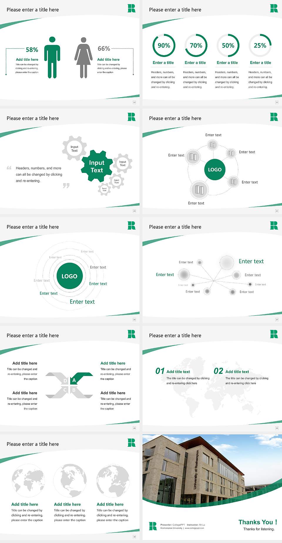Roehampton University Course/Courseware Creation PPT Template4:3 ratio PPT effect preview image4