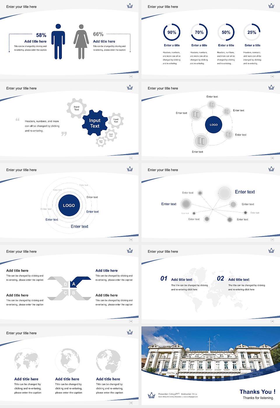 Queen Mary University of London Course/Courseware Creation PPT Template16:9 ratio PPT effect preview image4