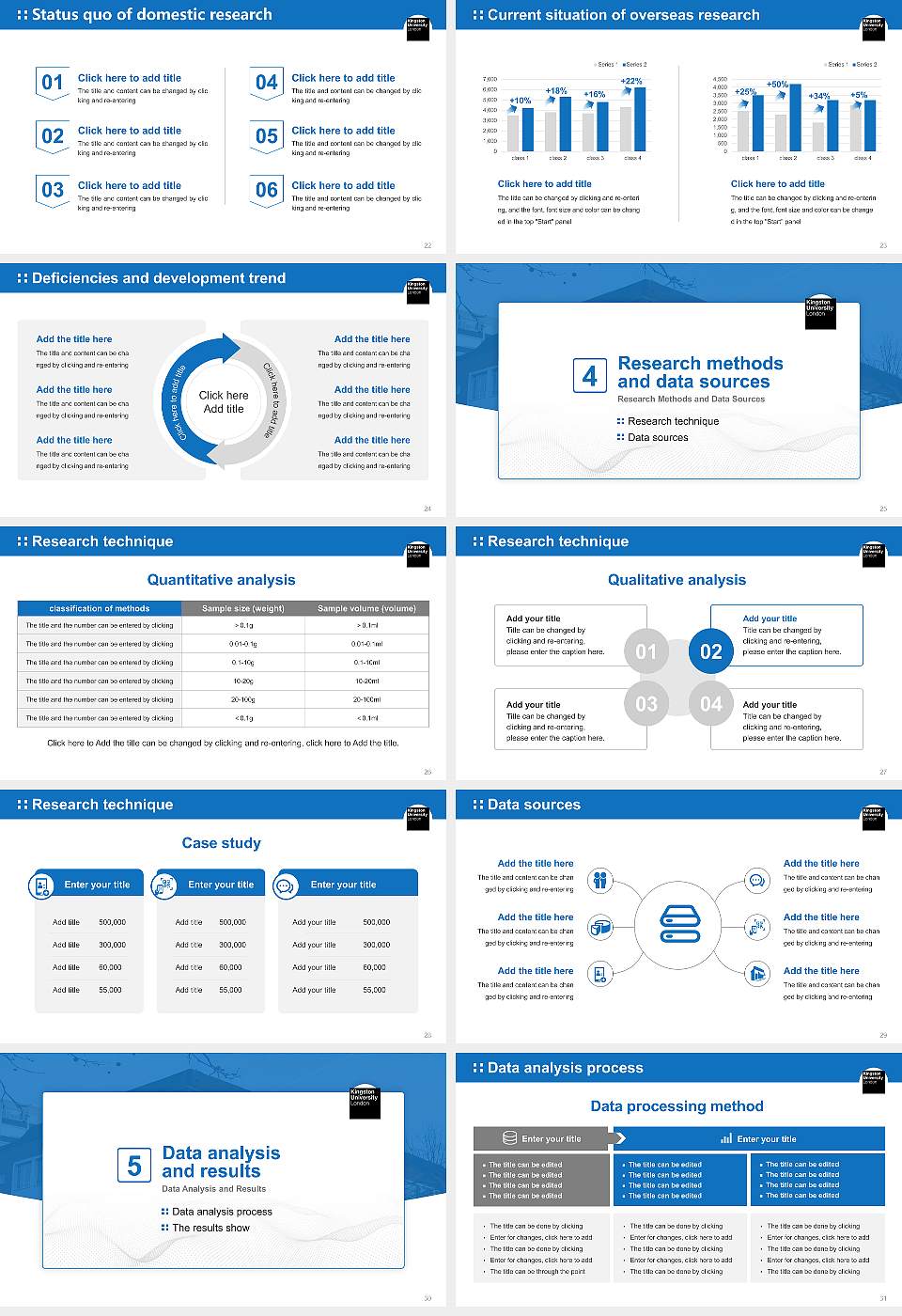 Kingston University Graduation Thesis Defense PPT Template16:9 ratio PPT effect preview image4