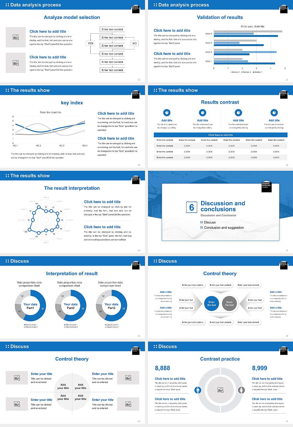 Kingston University Graduation Thesis Defense PPT Template16:9 ratio PPT effect preview image5