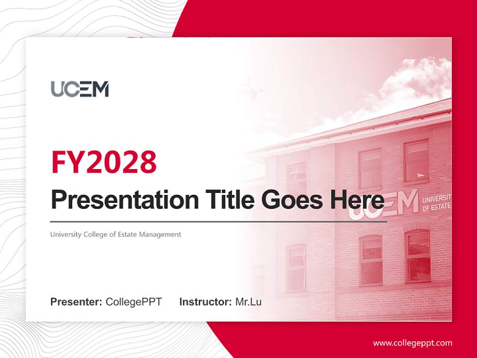 University College of Estate Management Academic Presentation/Research Findings Report PPT Template4:3 ratio PPT effect preview image5