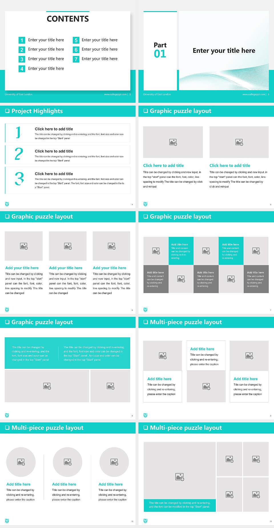 University of East London General Purpose PPT Template4:3 ratio PPT effect preview image2