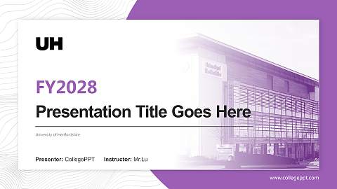 University of Hertfordshire Academic Presentation/Research Findings Report PPT Template