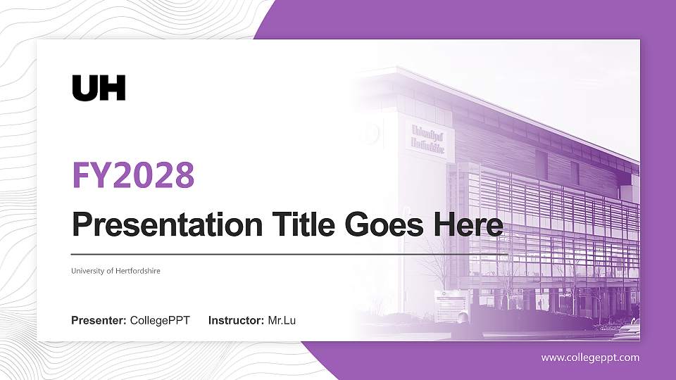 University of Hertfordshire Academic Presentation/Research Findings Report PPT Template16:9 ratio PPT effect preview image