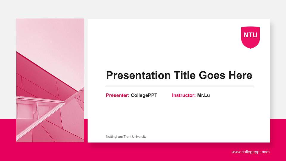 Nottingham Trent University General Purpose PPT Template16:9 ratio PPT effect preview image