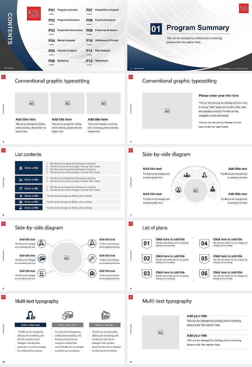 King’s College London Competition/Entrepreneurship Contest PPT Template16:9 ratio PPT effect preview image2