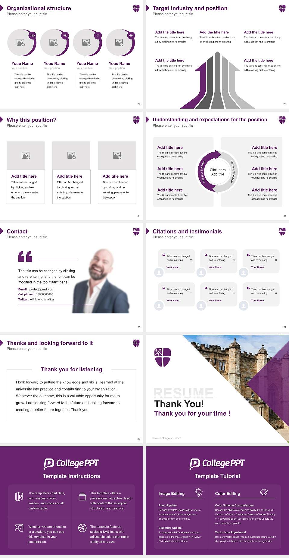 Durham University Resume PPT Template4:3 ratio PPT effect preview image4