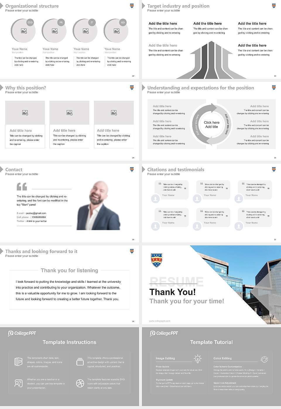 University of Plymouth Resume PPT Template16:9 ratio PPT effect preview image4