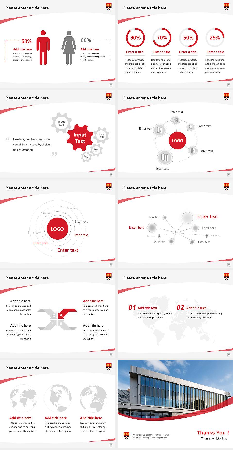 University of Reading Course/Courseware Creation PPT Template4:3 ratio PPT effect preview image4