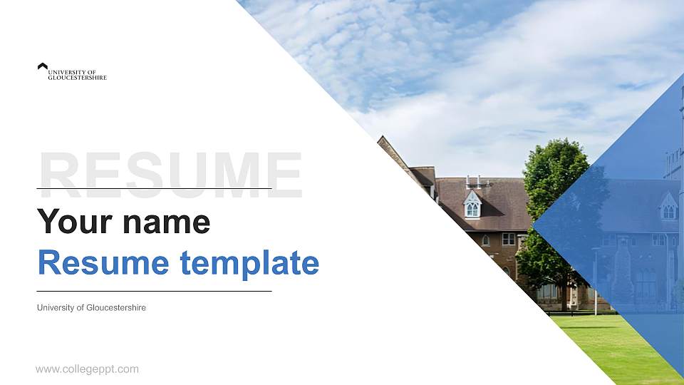 University of Gloucestershire Resume PPT Template16:9 ratio PPT effect preview image