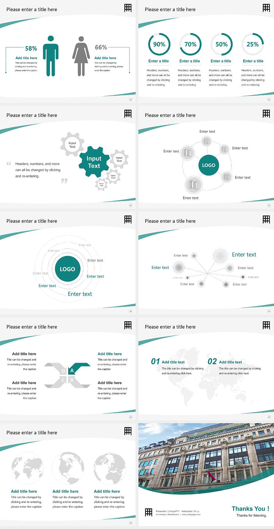 University of Westminster Course/Courseware Creation PPT Template4:3 ratio PPT effect preview image4