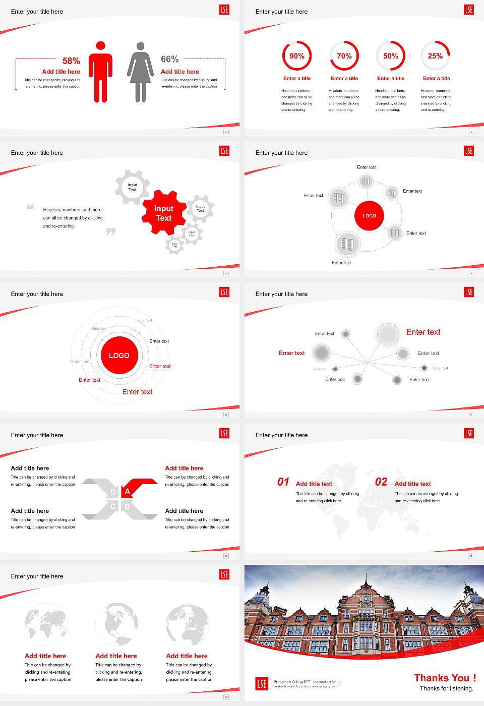 London School of Economics Course/Courseware Creation PPT Template16:9 ratio PPT effect preview image4