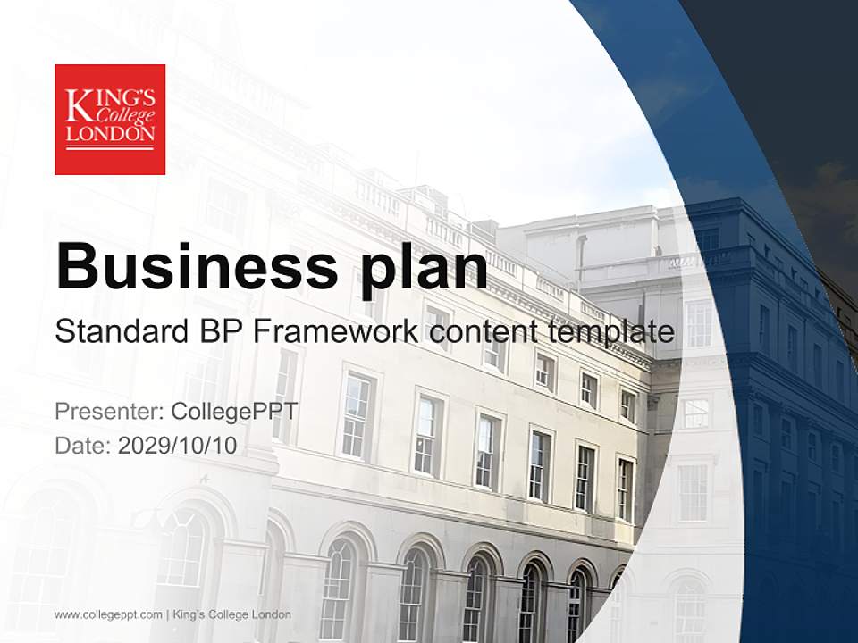 King’s College London Competition/Entrepreneurship Contest PPT Template4:3 ratio PPT effect preview image9
