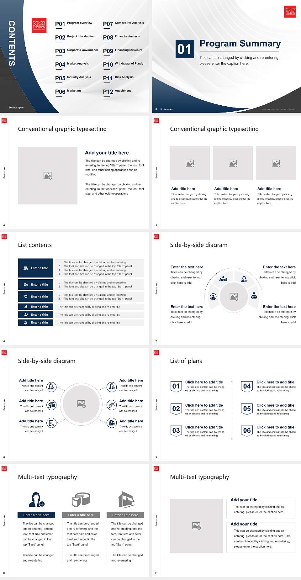 King’s College London Competition/Entrepreneurship Contest PPT Template4:3 ratio PPT effect preview image2