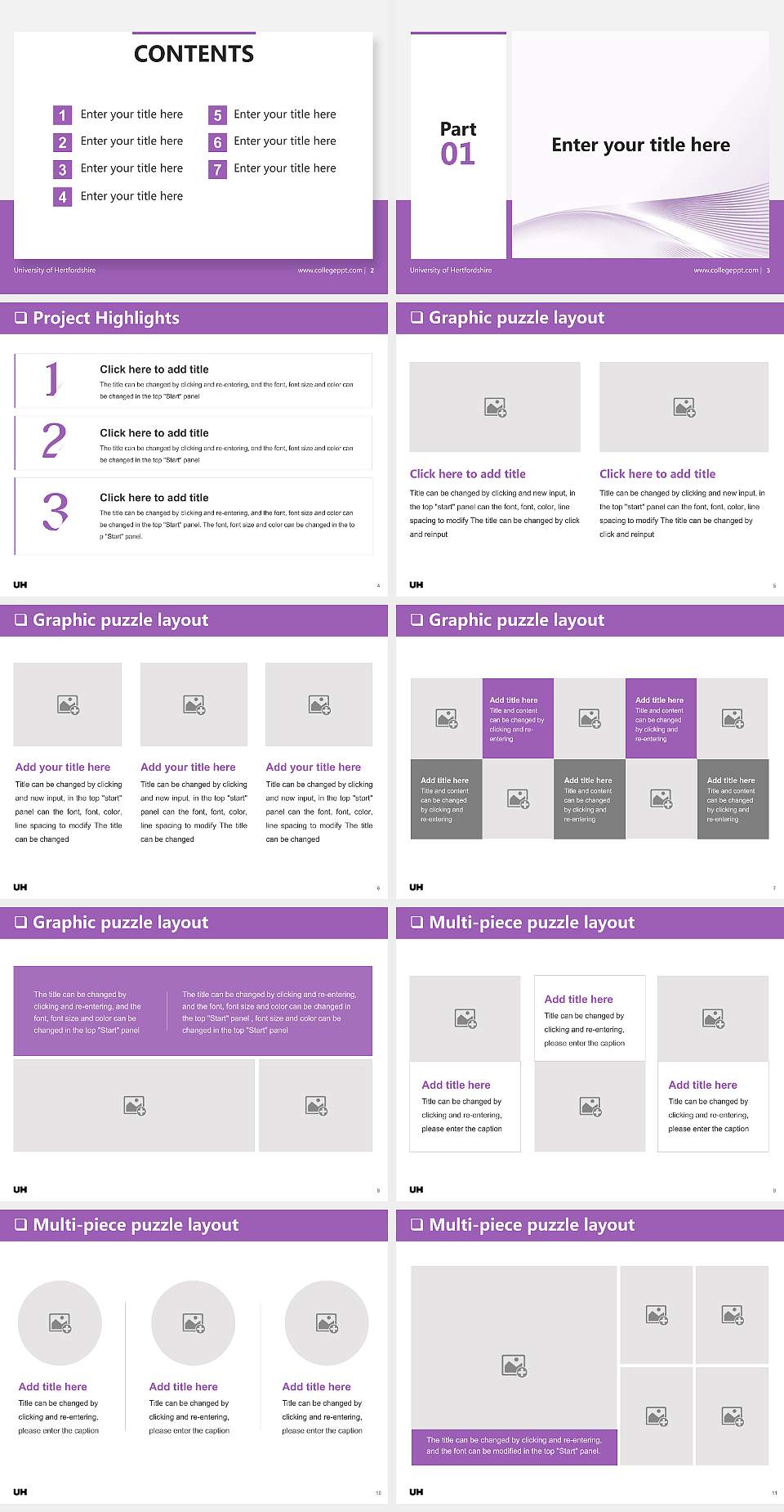 University of Hertfordshire General Purpose PPT Template4:3 ratio PPT effect preview image2