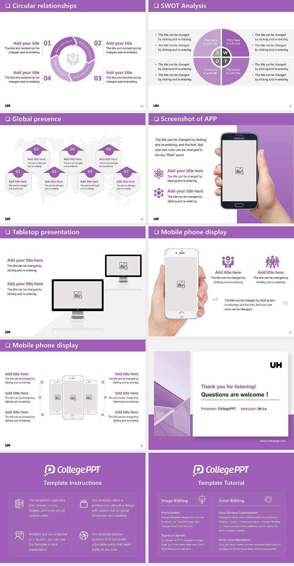 University of Hertfordshire General Purpose PPT Template4:3 ratio PPT effect preview image5