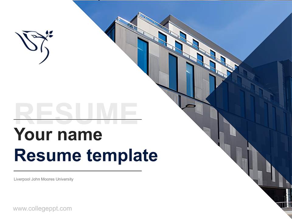 Liverpool John Moores University Resume PPT Template4:3 ratio PPT effect preview image5