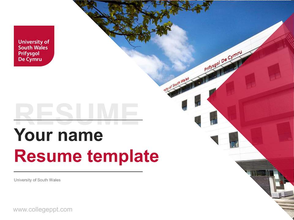University of South Wales Resume PPT Template4:3 ratio PPT effect preview image5