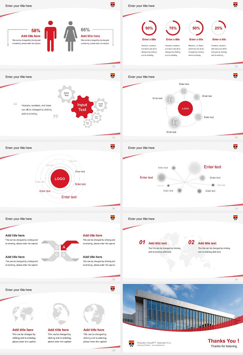 University of Reading Course/Courseware Creation PPT Template16:9 ratio PPT effect preview image4