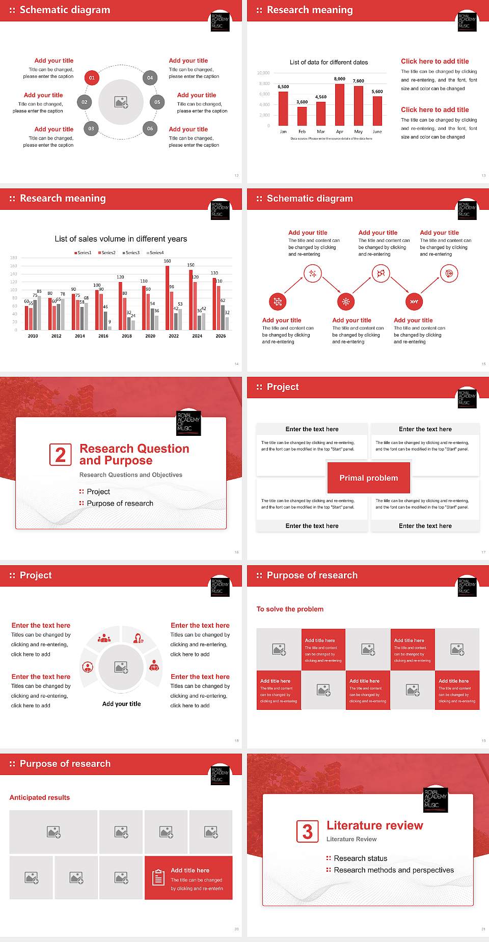 Royal Academy of Music Graduation Thesis Defense PPT Template4:3 ratio PPT effect preview image3
