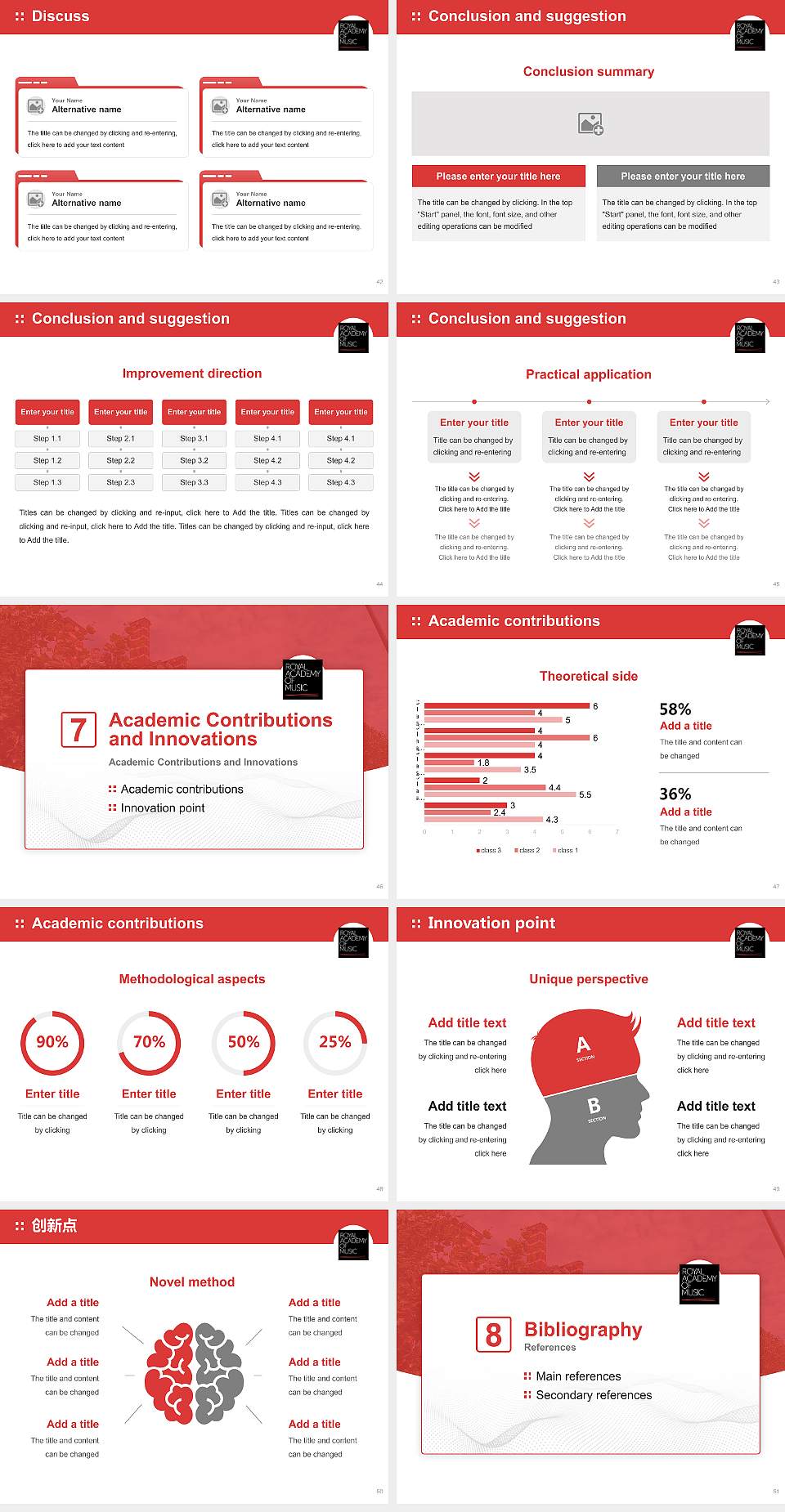 Royal Academy of Music Graduation Thesis Defense PPT Template4:3 ratio PPT effect preview image6