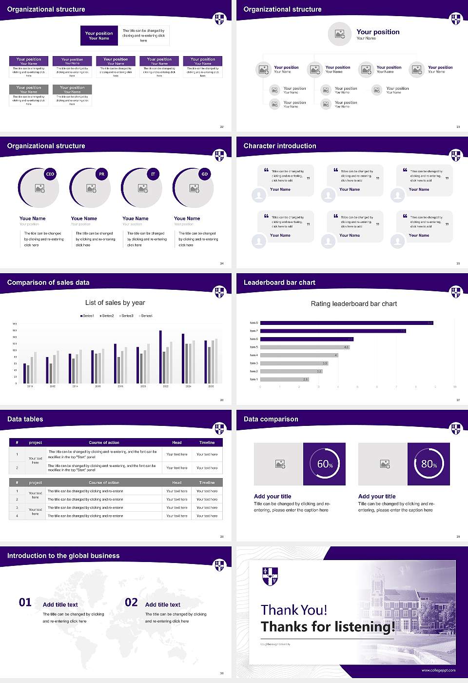 Loughborough University Academic Presentation/Research Findings Report PPT Template16:9 ratio PPT effect preview image4