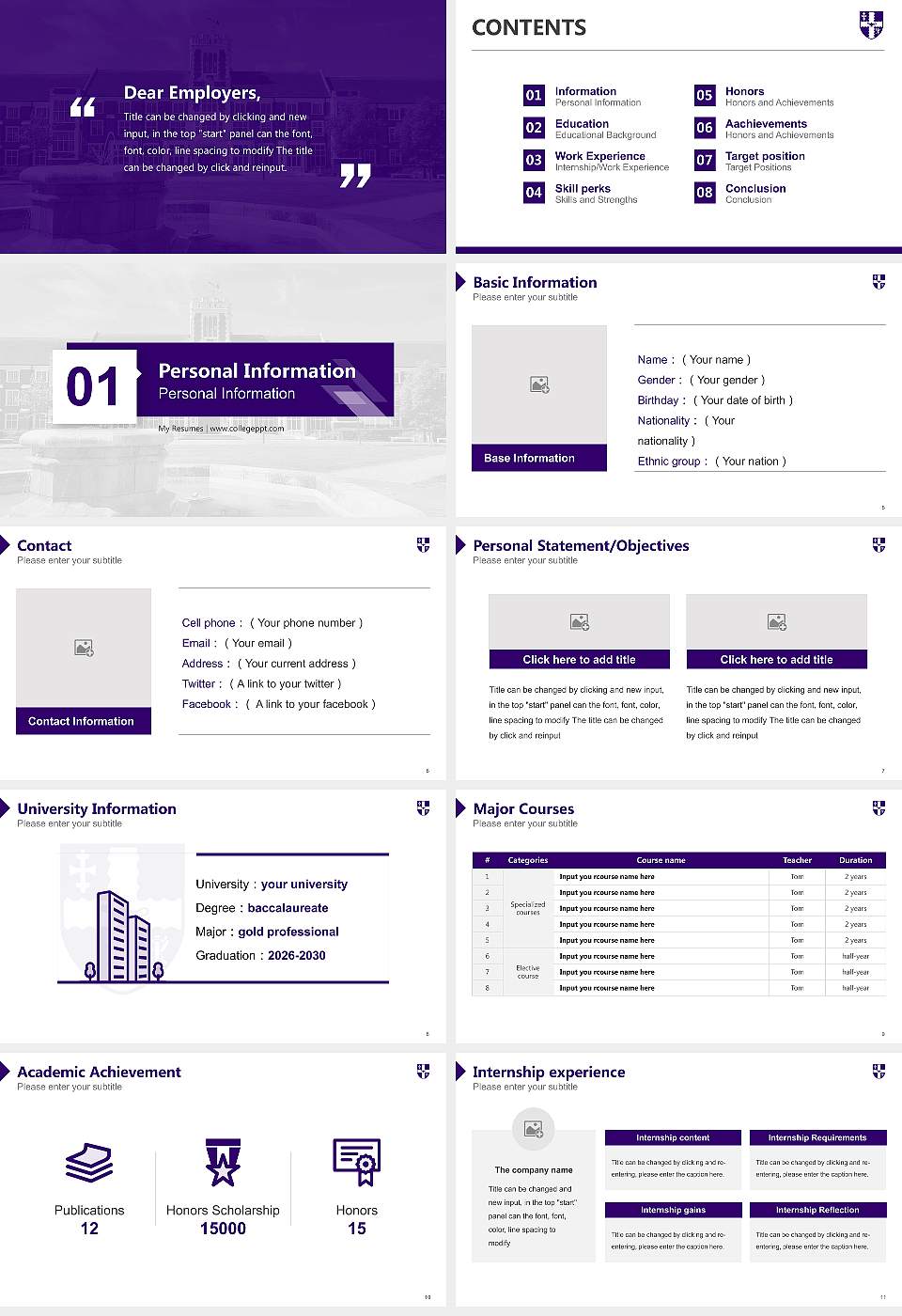 Loughborough University Resume PPT Template16:9 ratio PPT effect preview image2