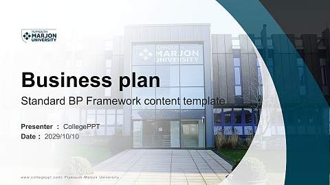 Plymouth Marjon University Competition/Entrepreneurship Contest PPT Template