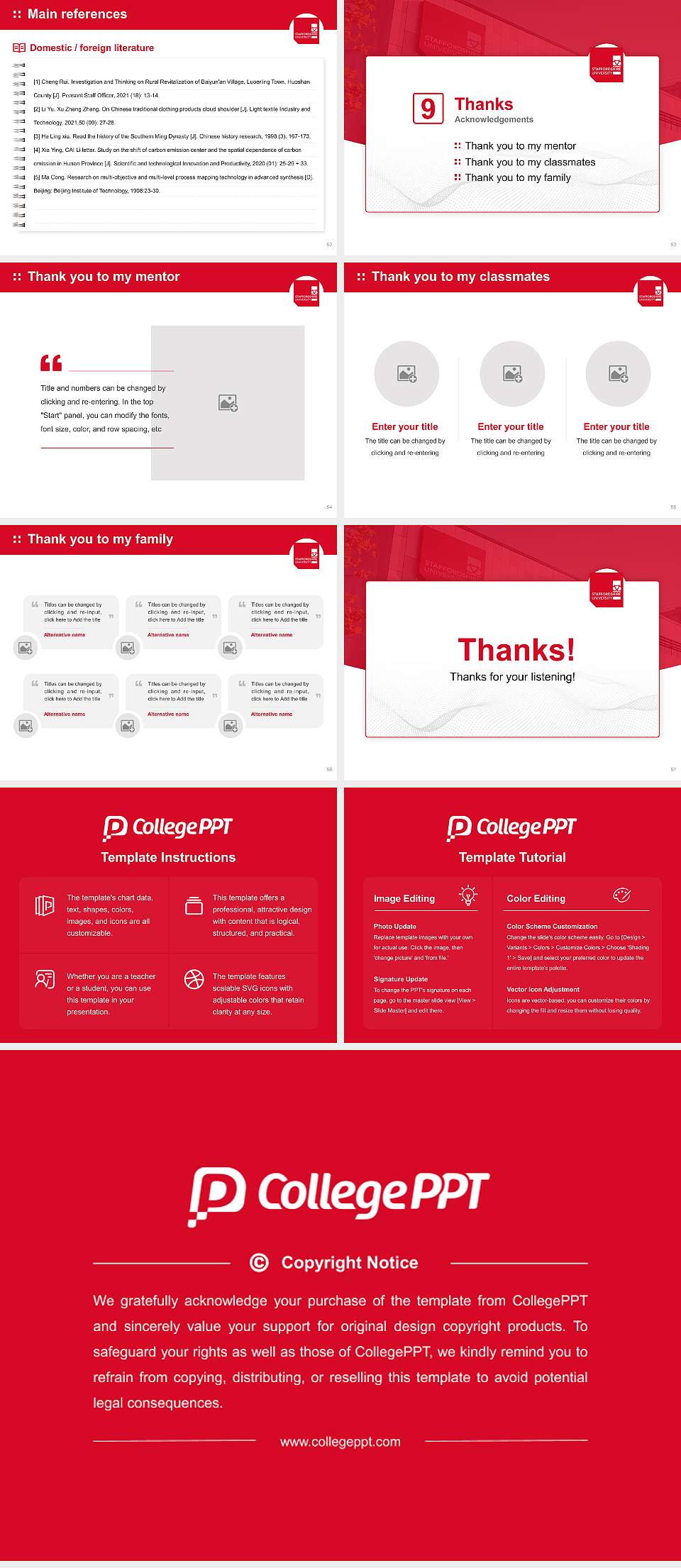 Staffordshire University Graduation Thesis Defense PPT Template4:3 ratio PPT effect preview image7